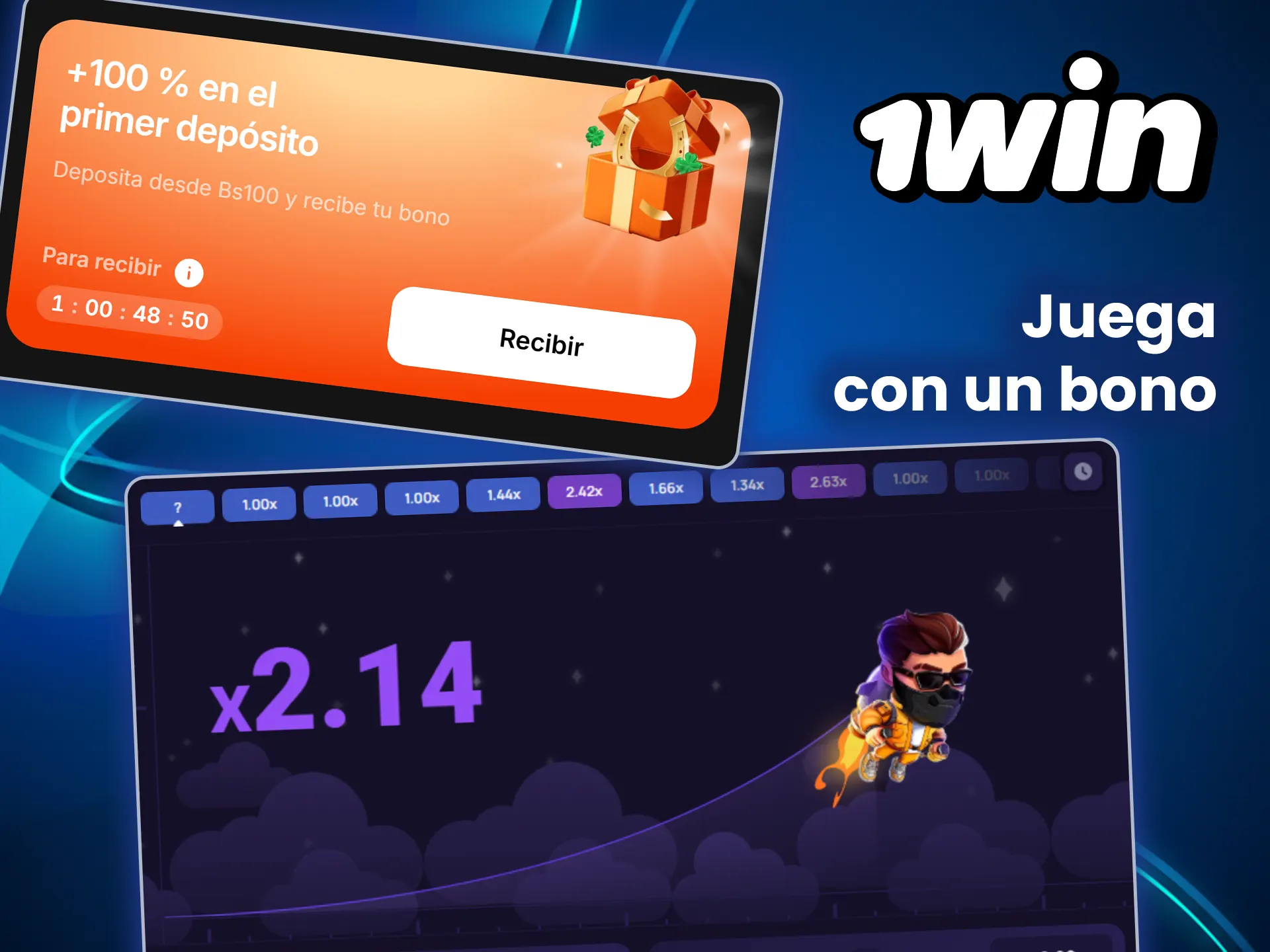 Juega con el bono del casino 1win en Lucky Jet.