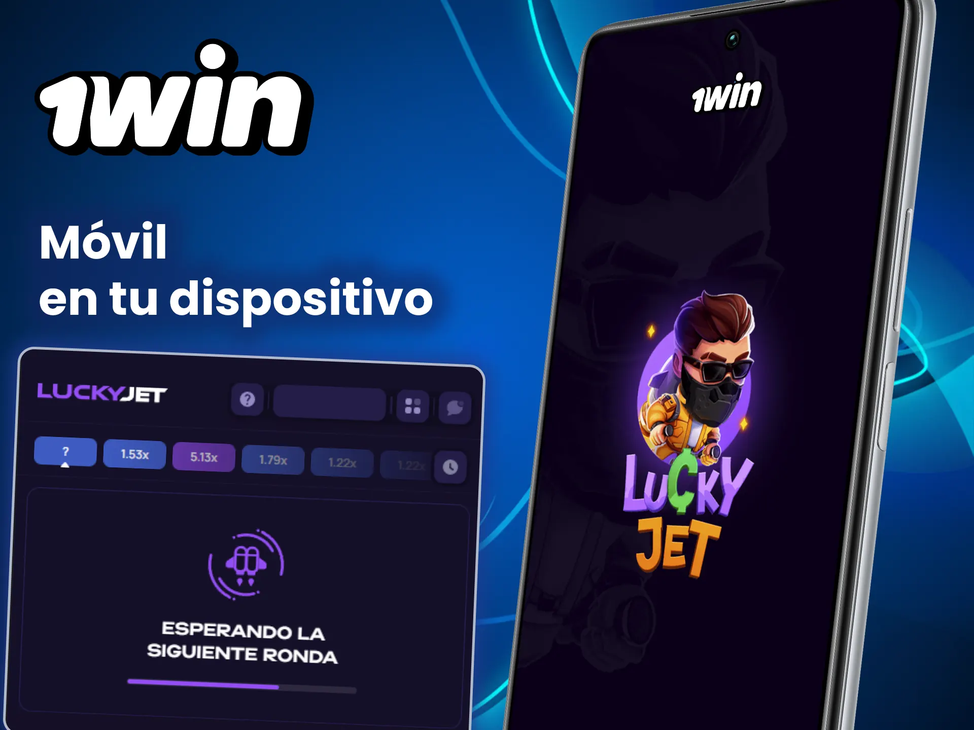 Descarga Lucky Jet de 1win en tu dispositivo y juega donde quieras.