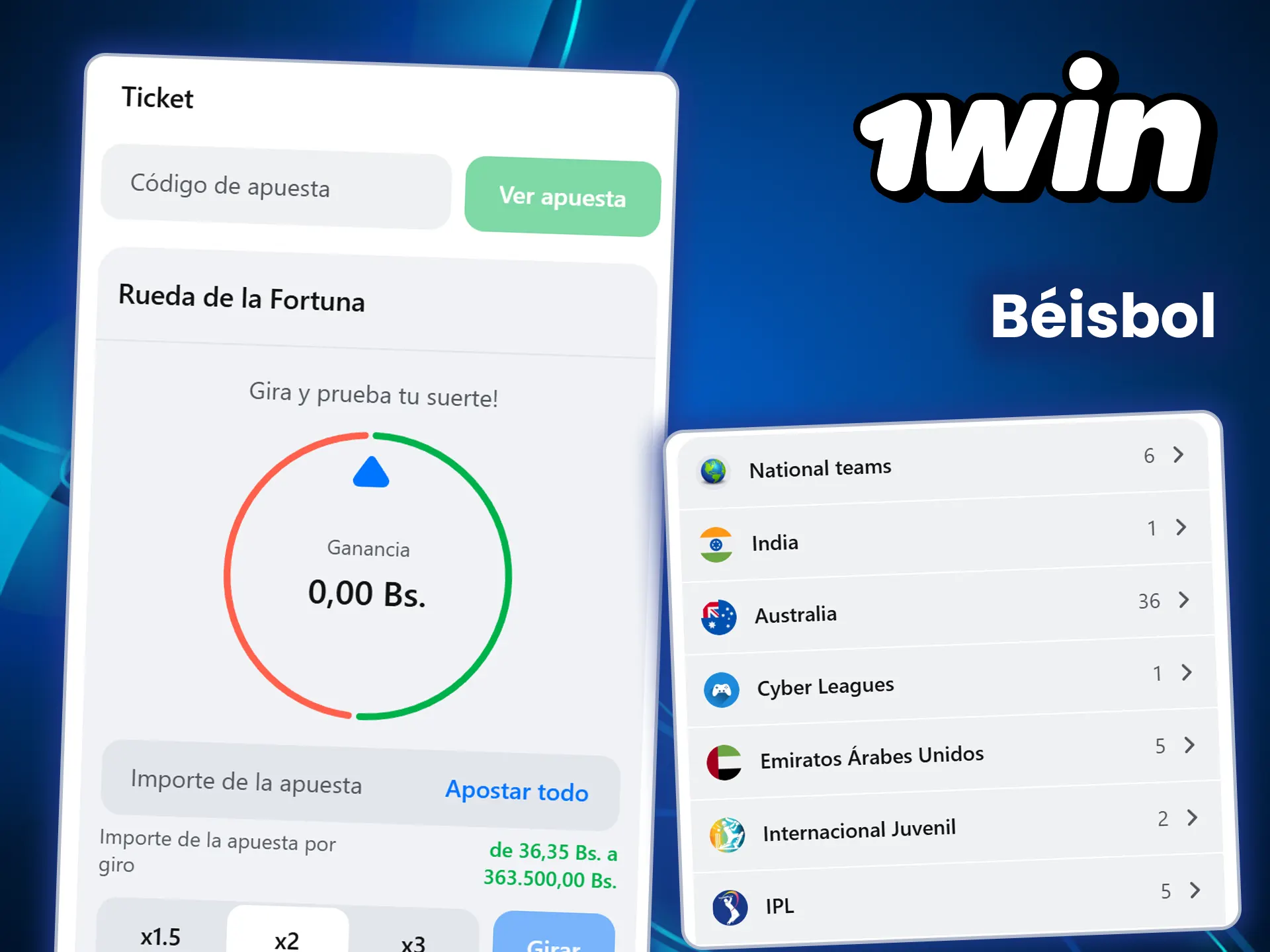 Apuesta al béisbol y sigue los resultados en 1win website.