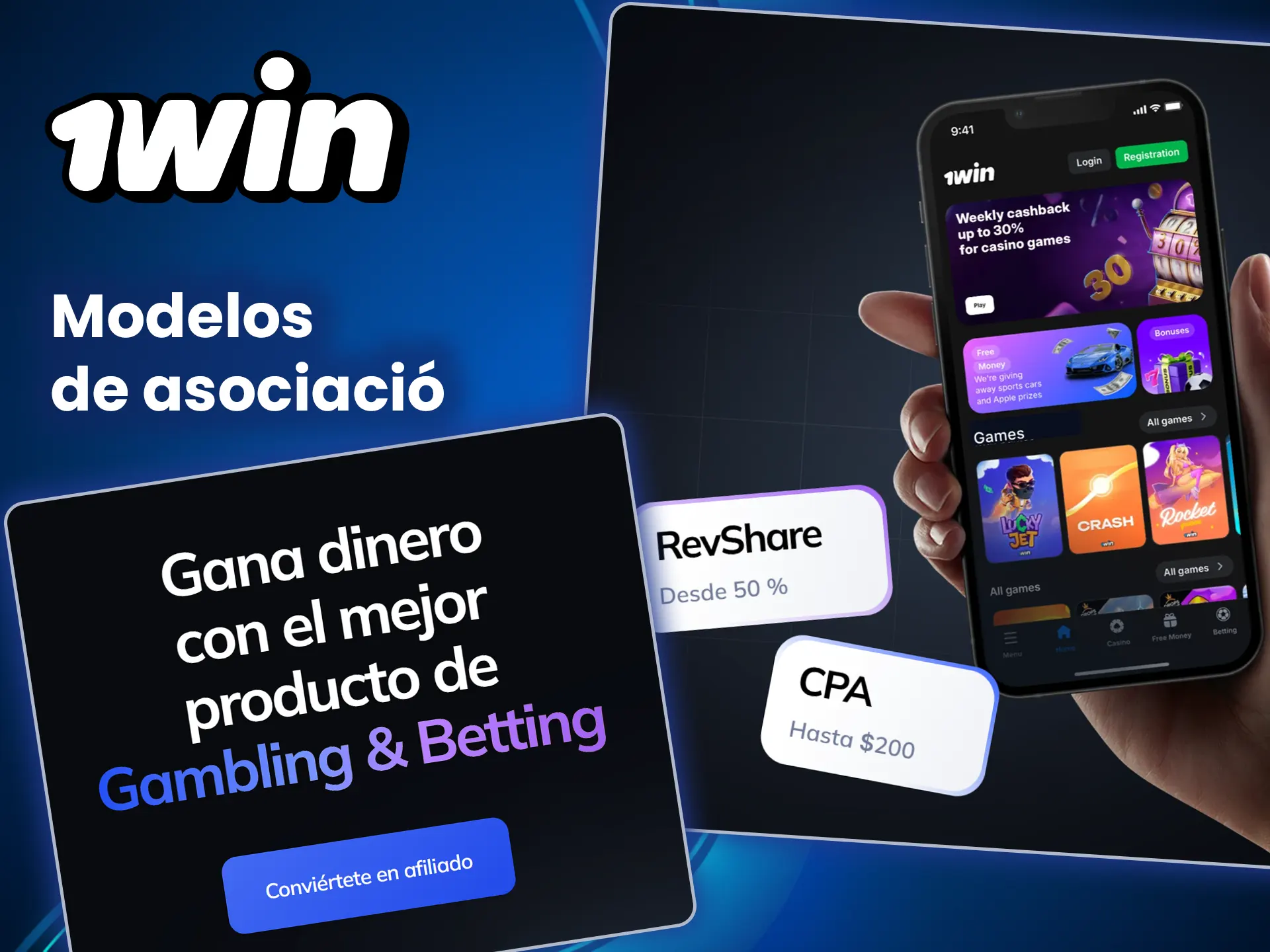 Descubra los modelos de colaboración y comience a ganar dinero con el programa de afiliados de 1win.