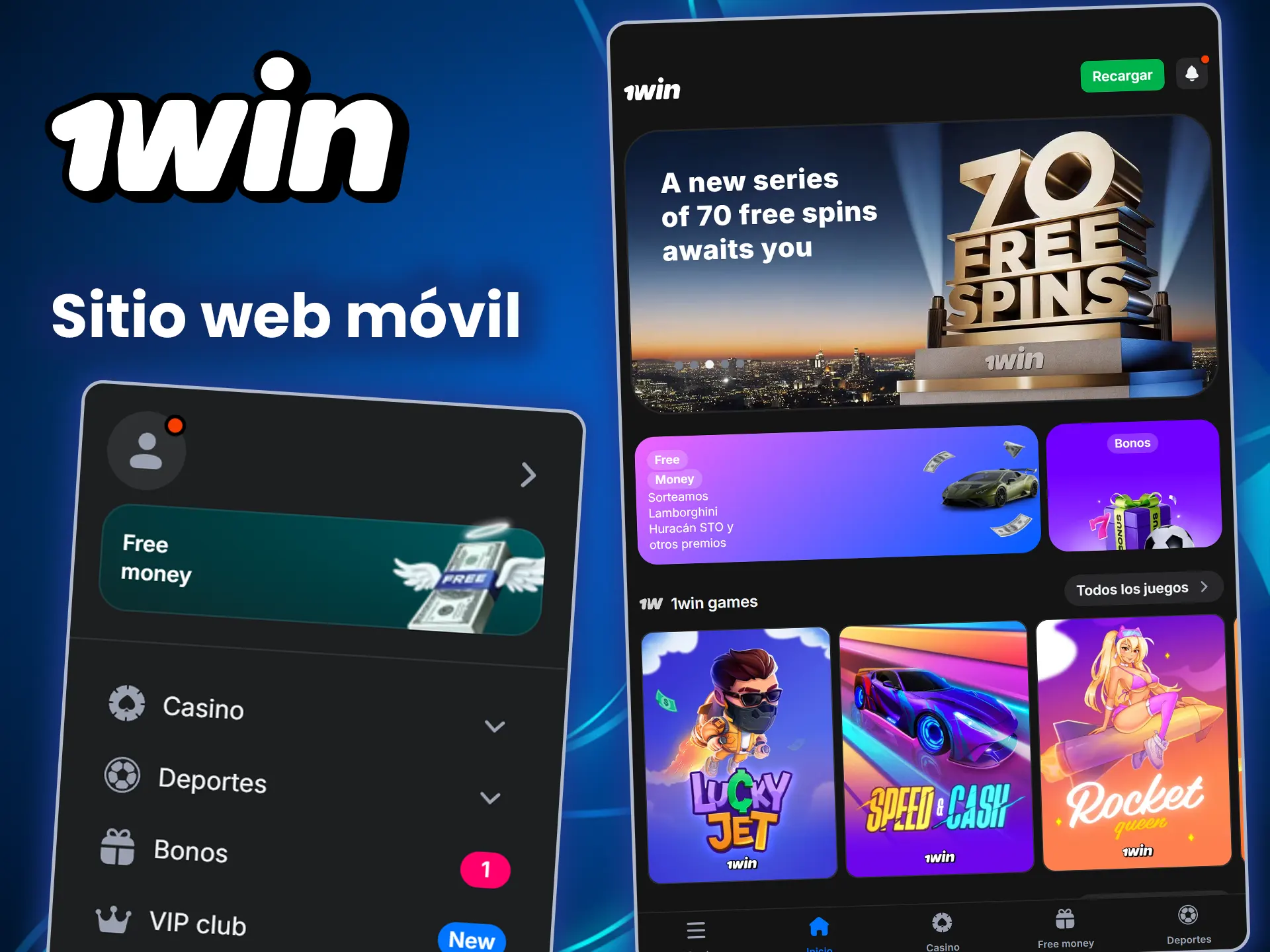 Juega sobre la marcha con la versión móvil de 1win.