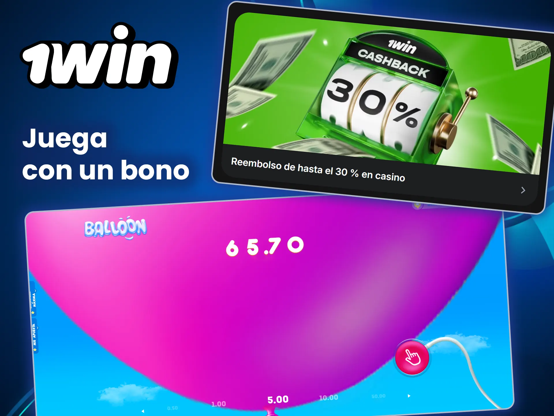 Consigue un bono y empieza a jugar a Balloon en 1win.