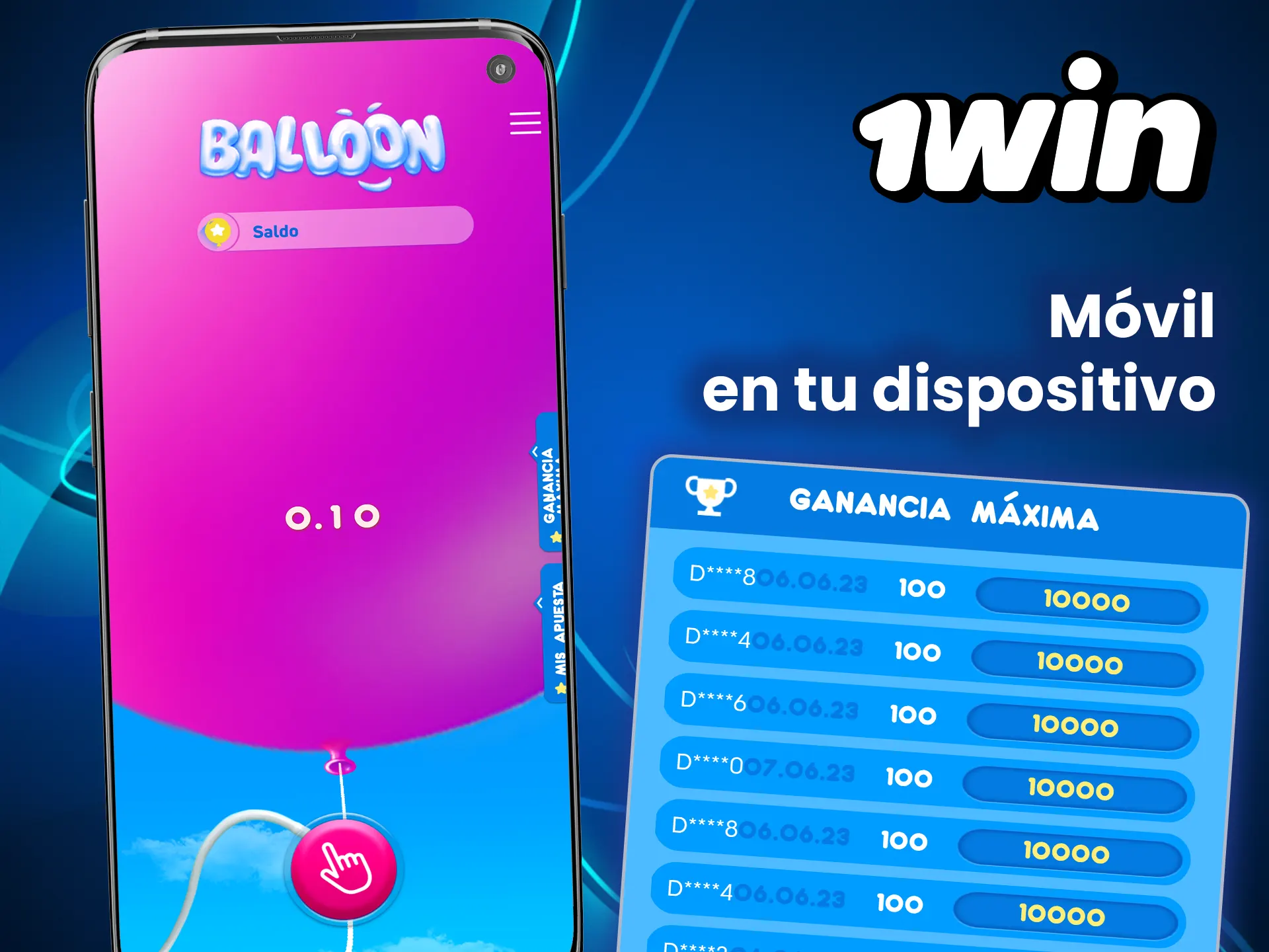 Juega a Balloon en cualquier dispositivo y disfruta del proceso con 1win.