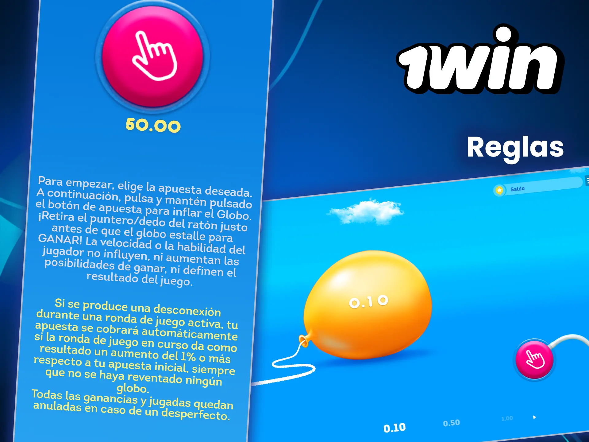 Descubre las reglas del juego Balloon en 1win.