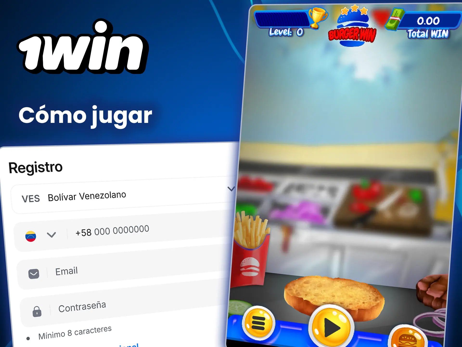 Prueba suerte en el juego Burger Win y gana en 1win.