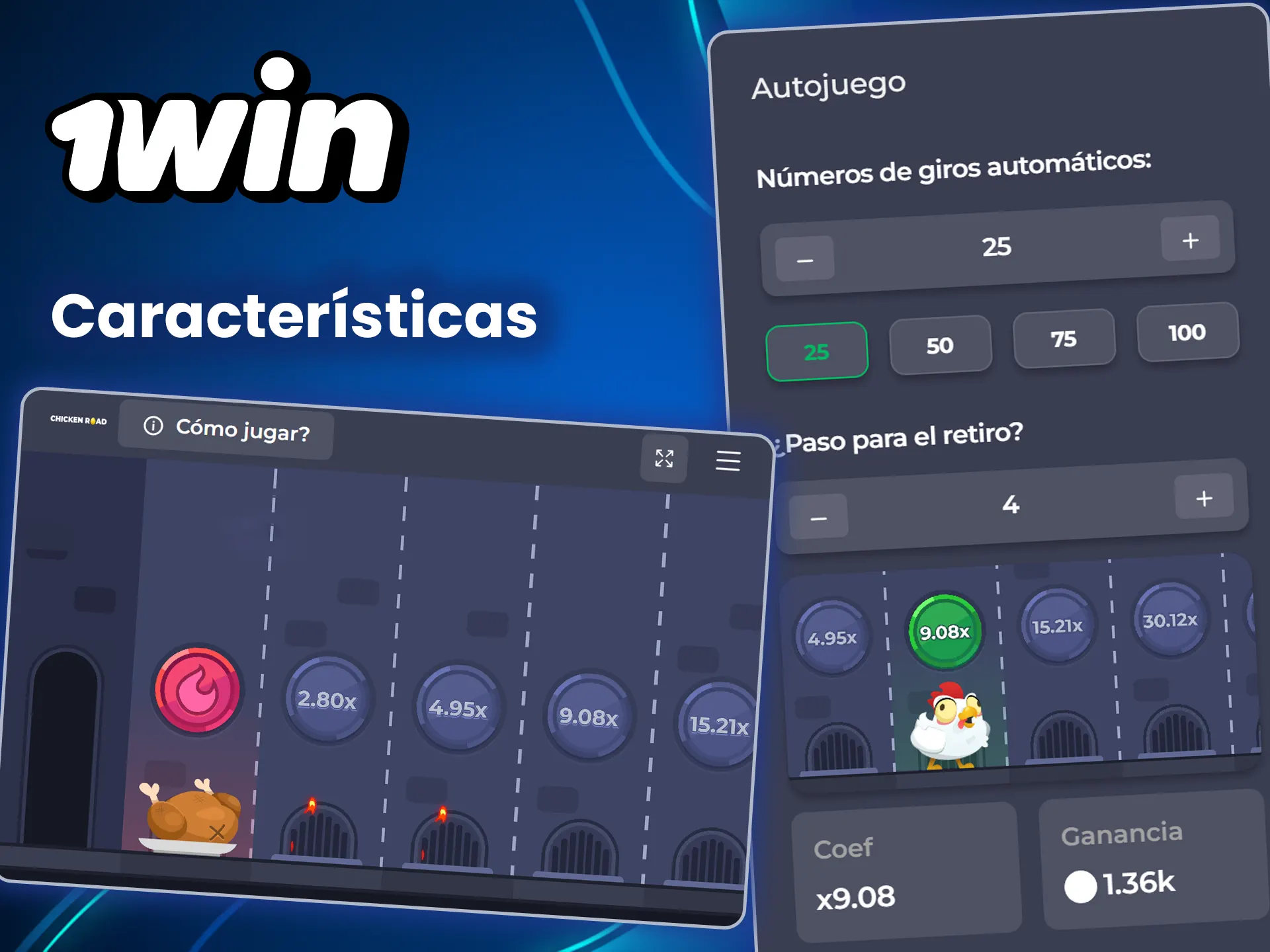Echa un vistazo a las características del juego Chicken Road en 1win.