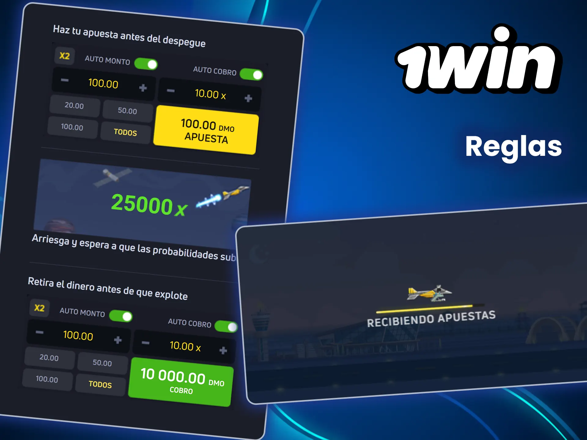 Estudia las reglas de JetX en el casino 1win.