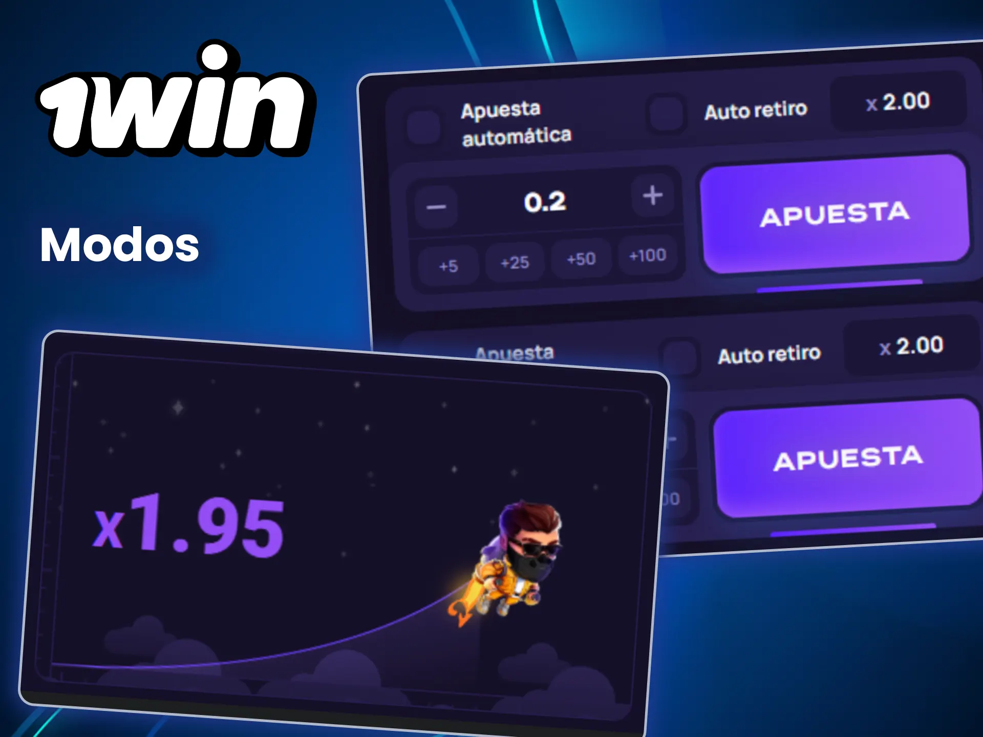 Prueba los diferentes modos de Lucky Jet en el casino 1win.