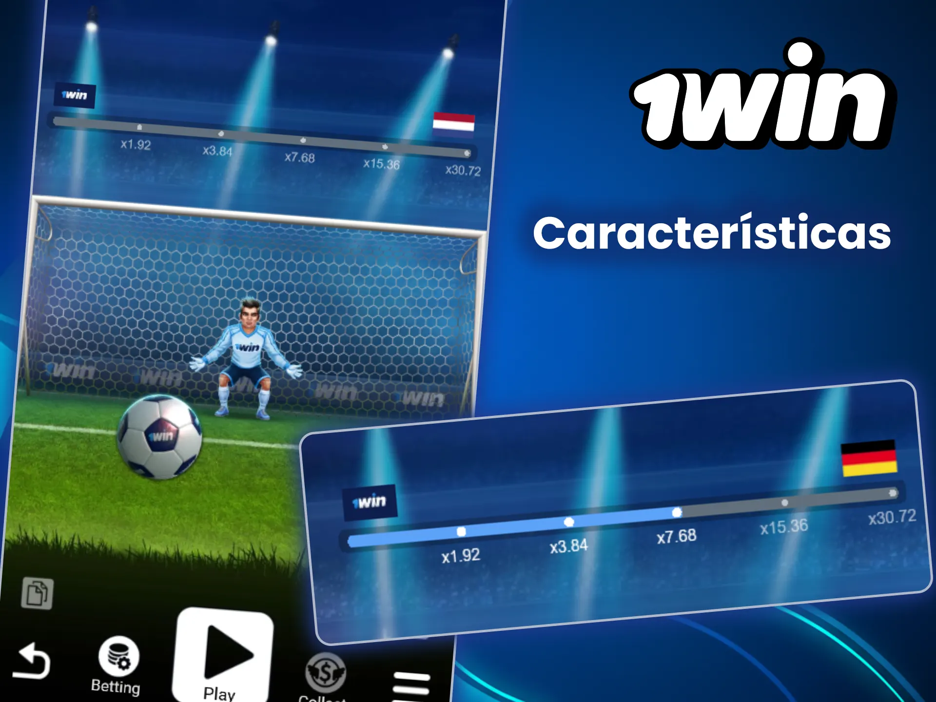 Echa un vistazo a las características del juego Penalty Shoot-Out de 1win.