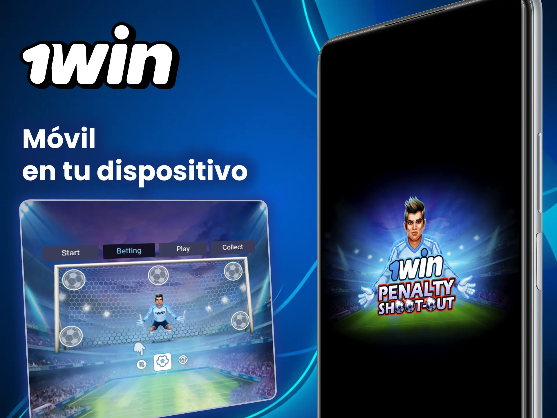 Abre Penalty Shoot-Out en tu dispositivo y disfruta del juego en 1win.