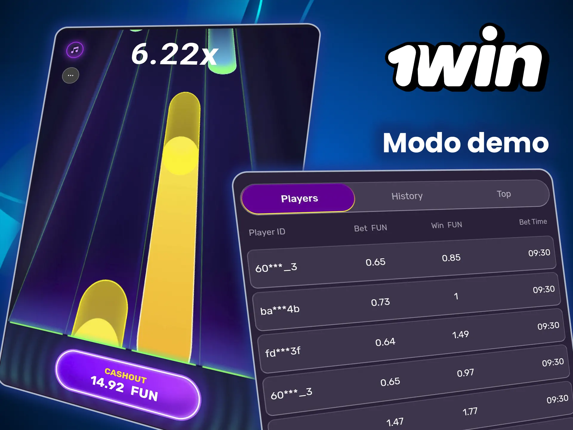 Prueba el modo demo Play Me y entrena sin riesgos en 1win.