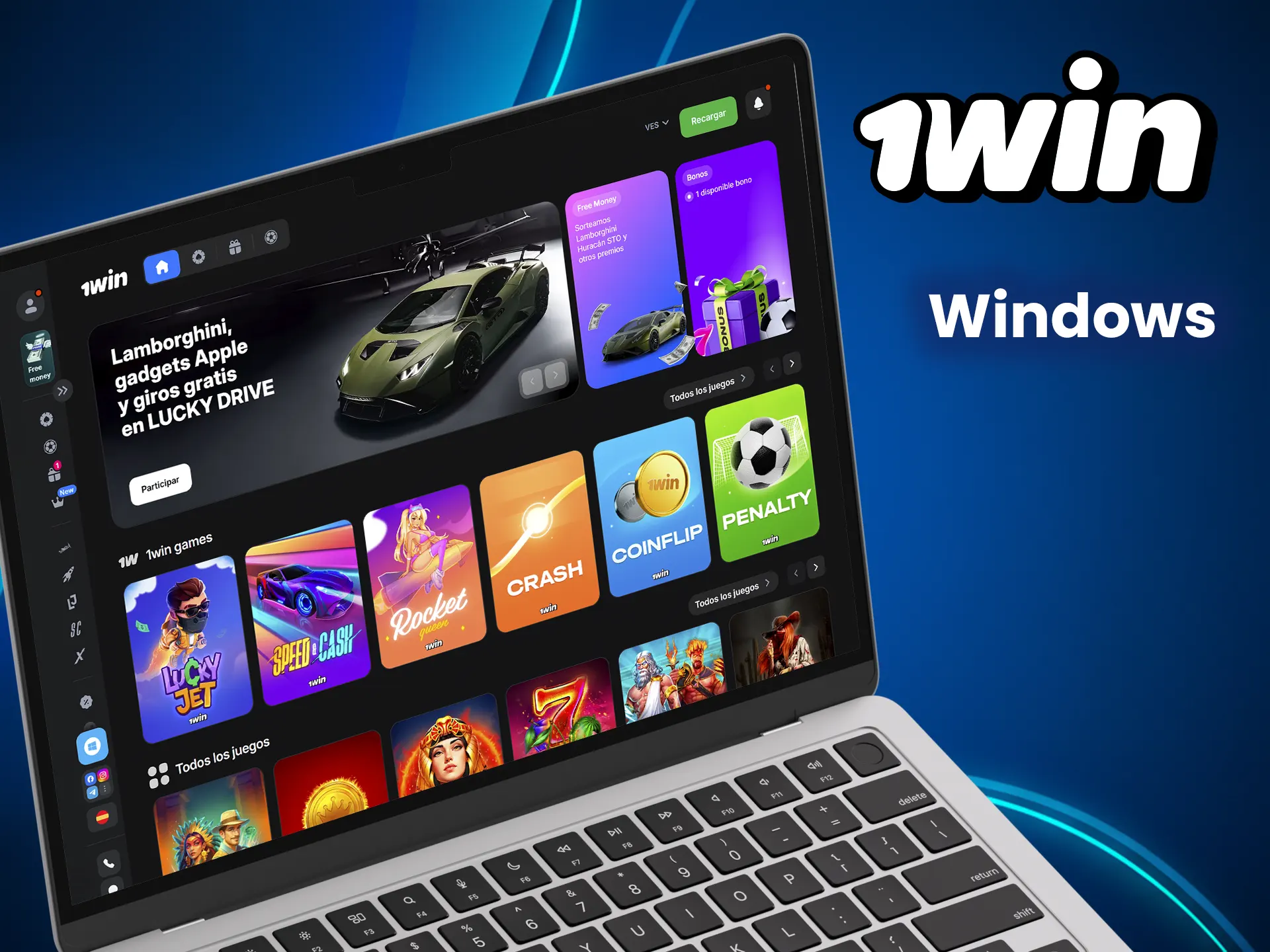 Instala 1win en Windows.