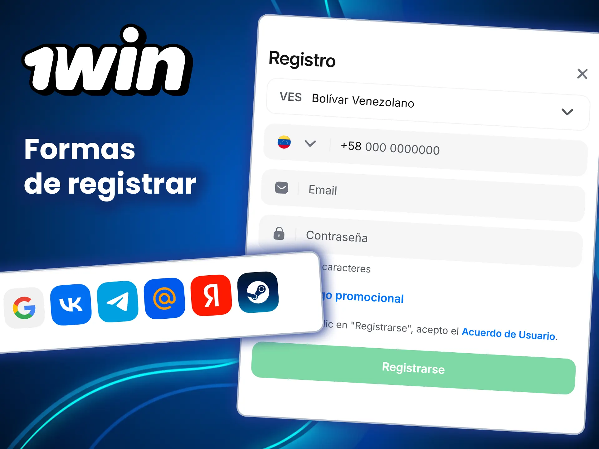 Infórmate sobre cómo registrarte en 1win.