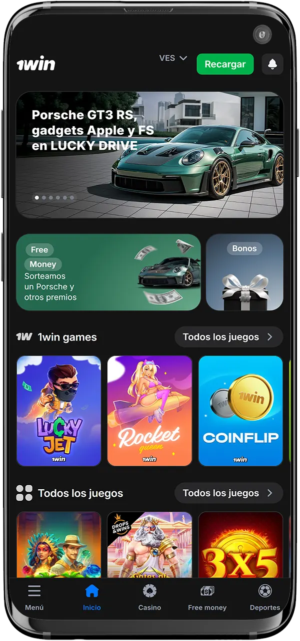 Encuentre su sección favorita en la plataforma 1win.