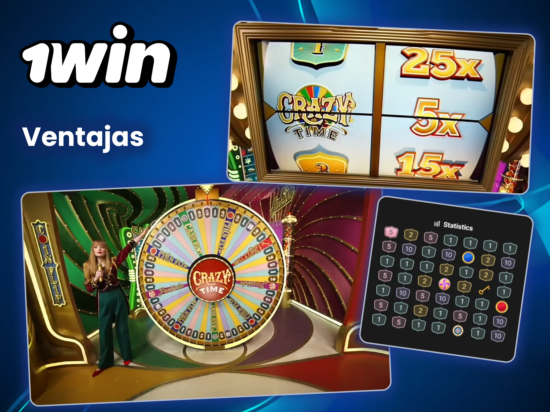 Descubre todas las ventajas de Crazy Time en 1win.