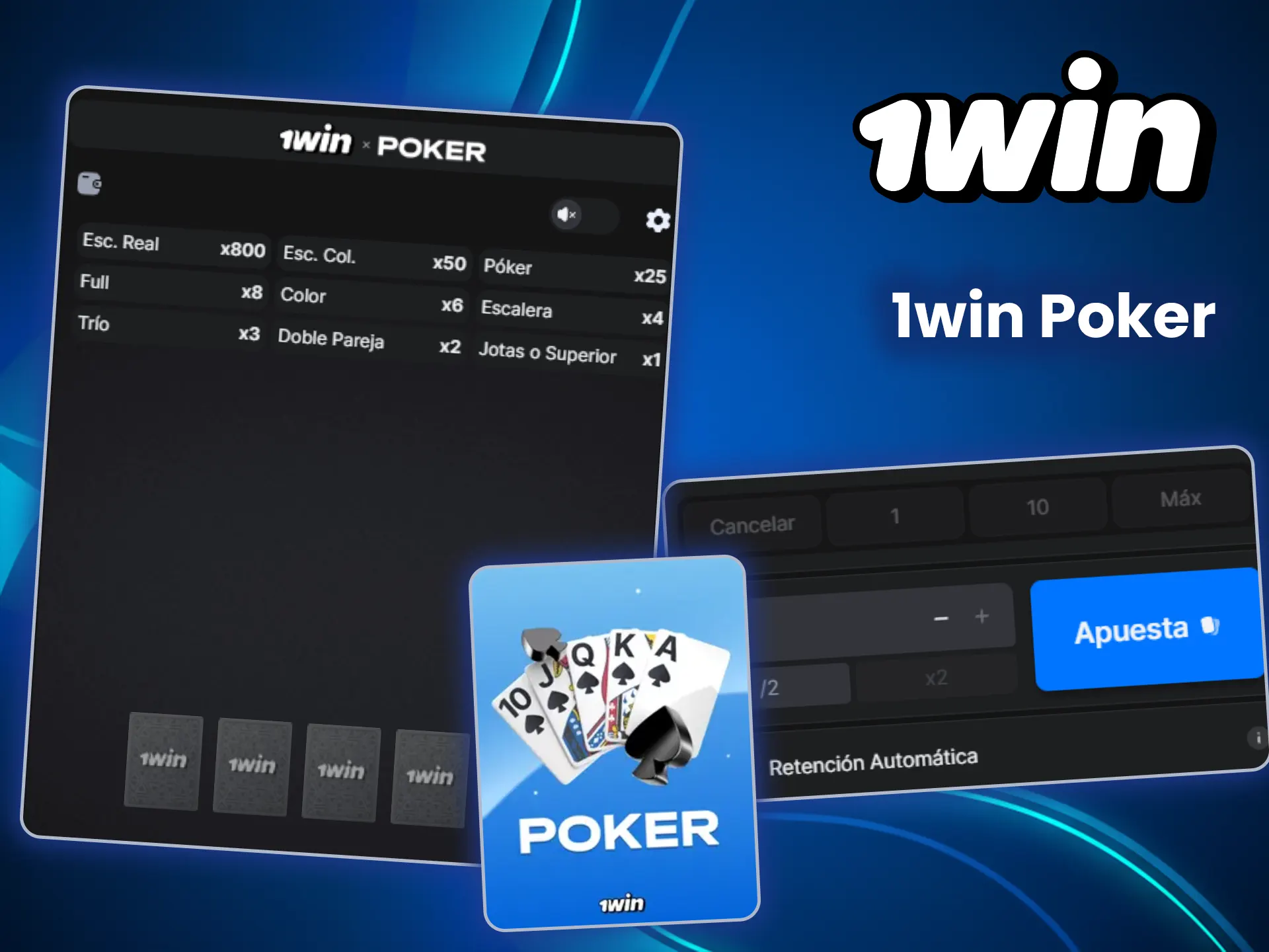 Juega al póquer exclusivo de 1win.