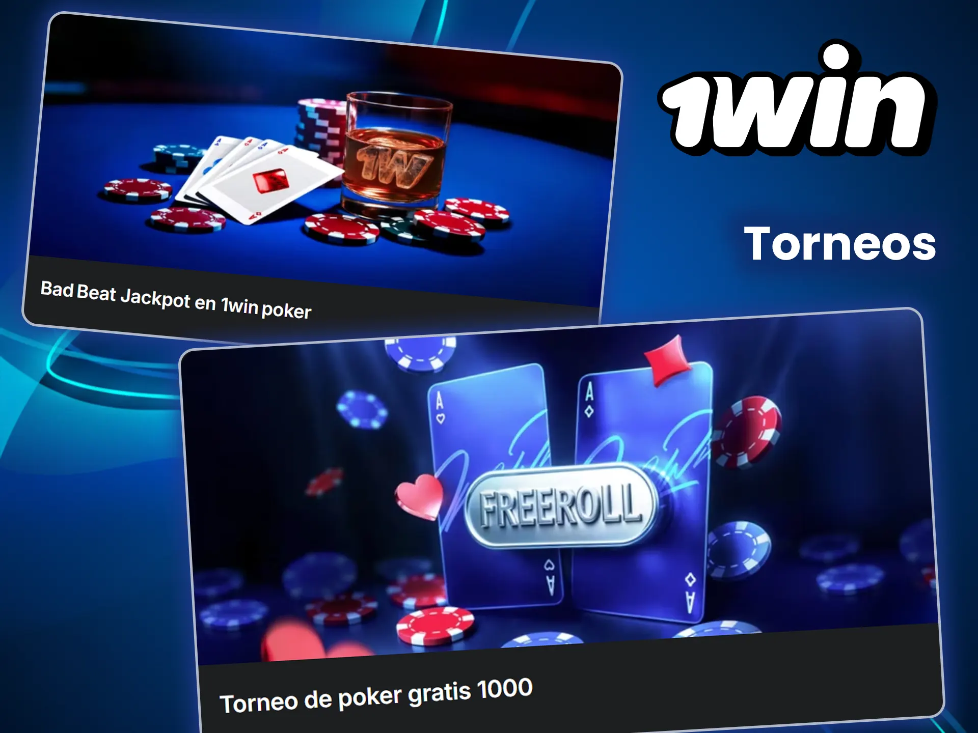 Lucha por los premios en los torneos de póquer de 1win.