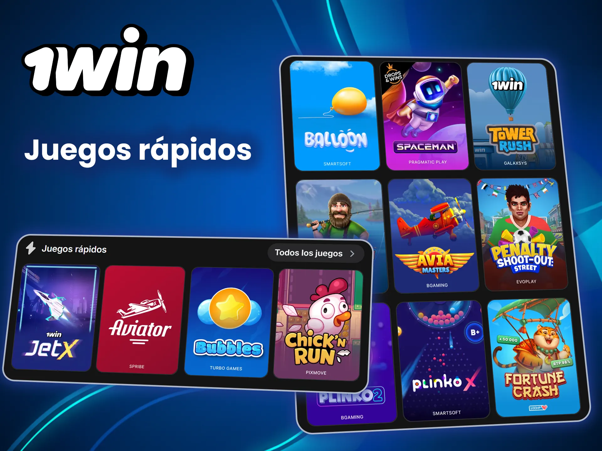 Elige los juegos rápidos de 1win y gana al instante.