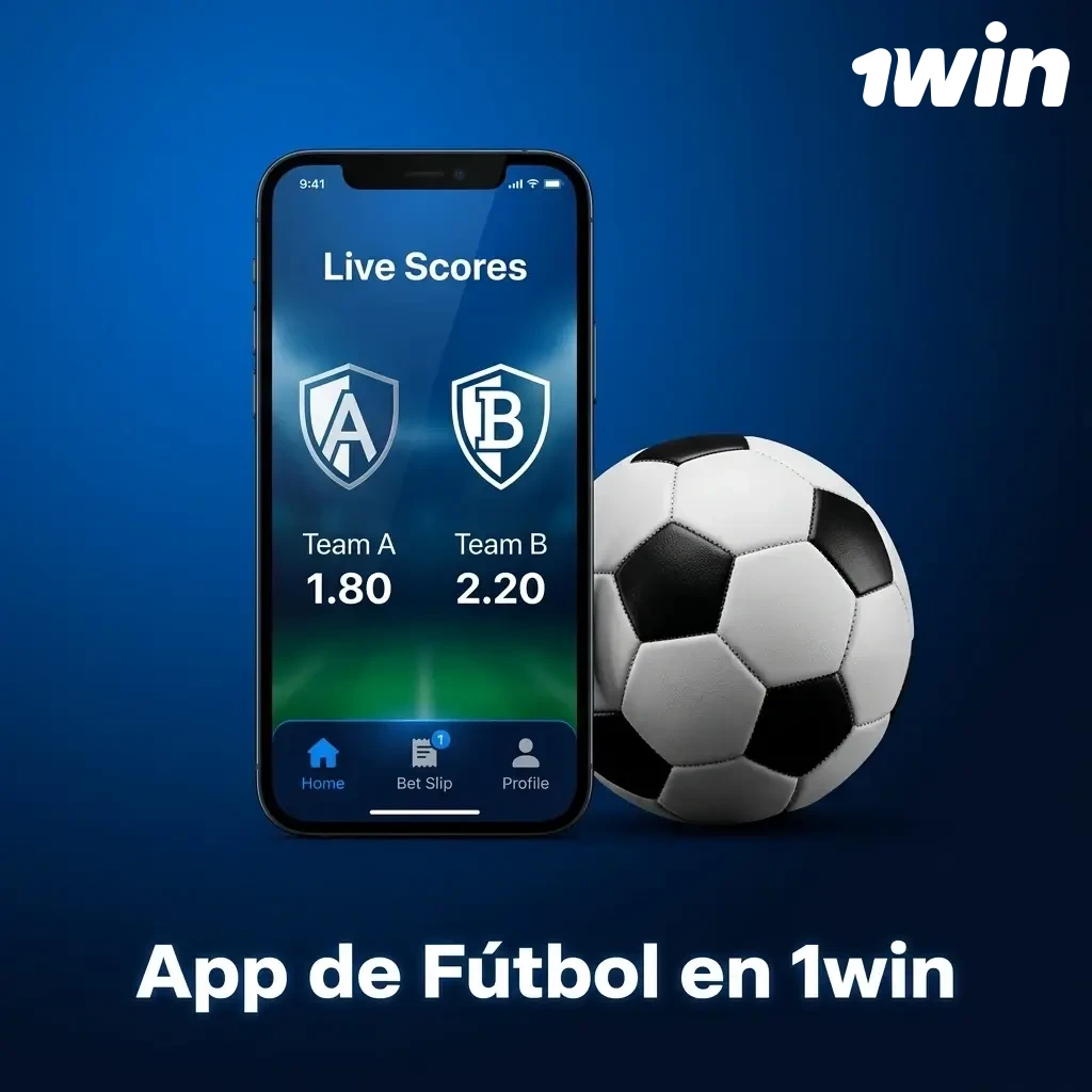 App móvil 1win para apuestas de fútbol en Venezuela, disponible en Android e iOS con 200 coins de bienvenida
