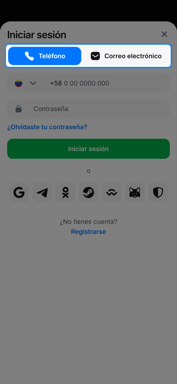 Selecciona la forma de acceso al perfil en 1win oficial.