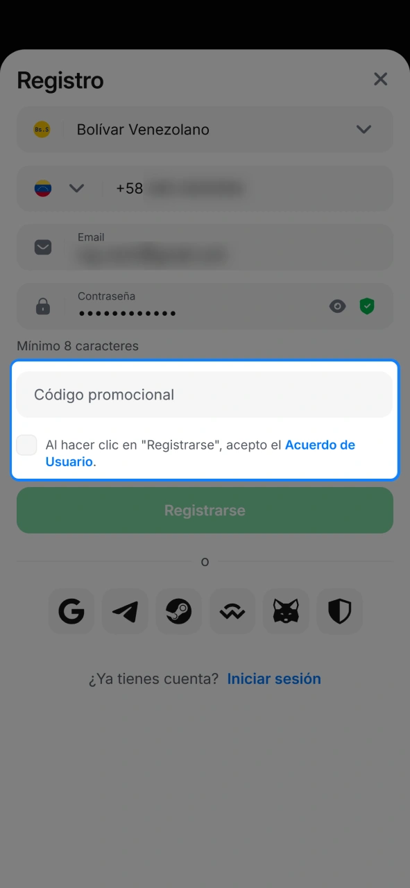 Introduce tu código promocional para activar bonos en 1win oficial.
